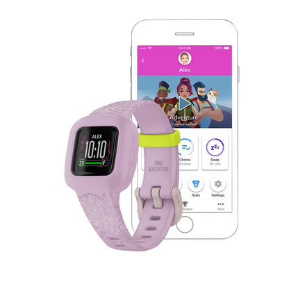 Garmin Vivofit jr 3 Lilas Floral Remis à neuf 