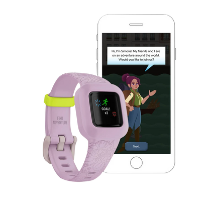 Garmin Vivofit jr 3 Lilas Floral Remis à neuf 