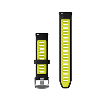 Garmin Quick Release Bands (18 mm) Black/Amp Yellow with Slate Hardware