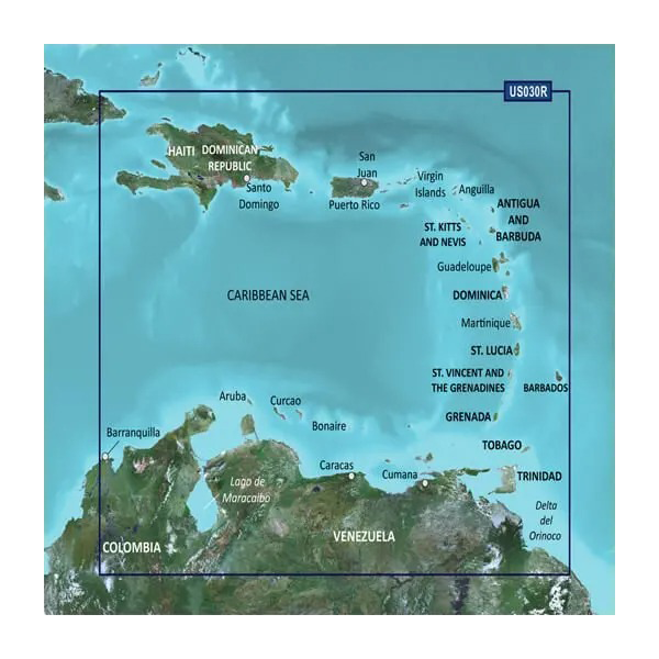 Garmin Caribbean, Southeast Coastal Charts BlueChart g3 Vision | VUS030R | microSD/SD