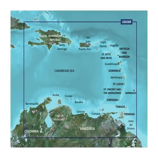 Garmin Caribbean, Southeast Coastal Charts BlueChart g3 | HXUS030R | microSD/SD