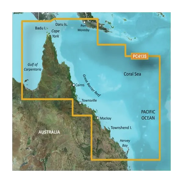 Garmin Australia, Mornington Island to Hervey Bay Coastal Charts BlueChart g3 Vision | VPC413S | microSD/SD