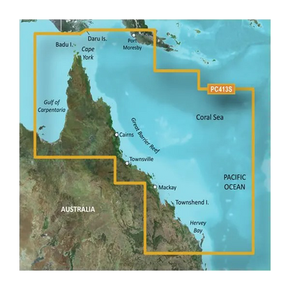 Garmin Australia, Mornington Island to Hervey Bay Coastal Charts BlueChart g3 Vision | VPC413S | microSD/SD