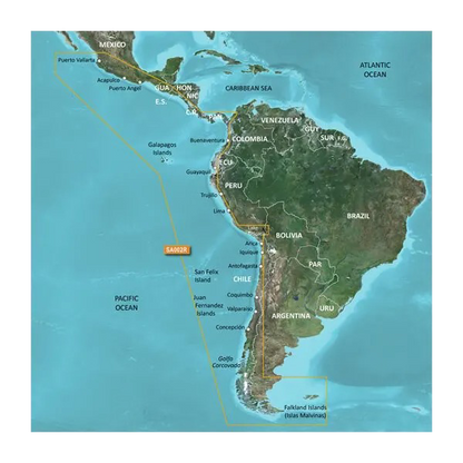 Garmin South America, West Coast Charts BlueChart g3 Vision | VSA002R | microSD/SD