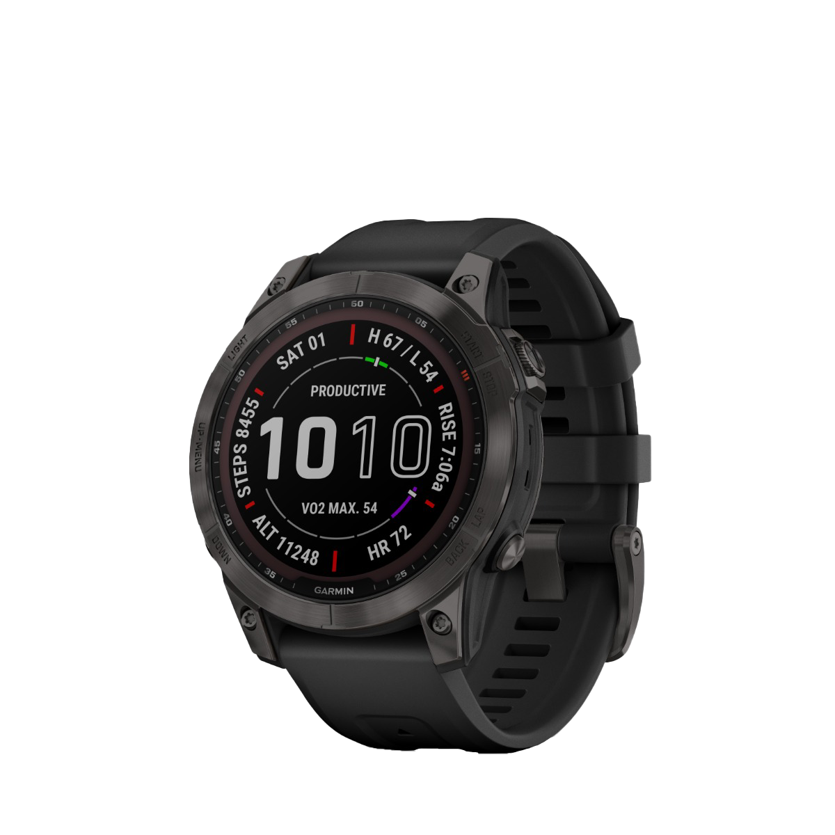 Garmin fenix 7S Sapphire Solar - Carbon Gray DLC Titanium avec bracelet noir (010-02539-24)