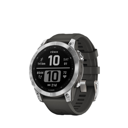 Garmin fenix 7 - Plata con correa de grafito (010-02540-00)