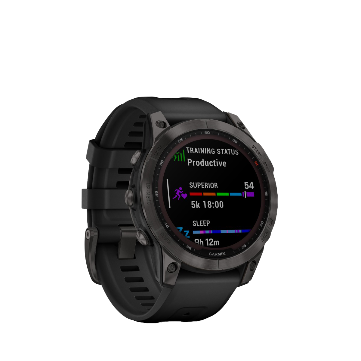 Garmin fenix 7 Sapphire Solar - Titanio DLC gris carbono con correa negra (010-02540-20)