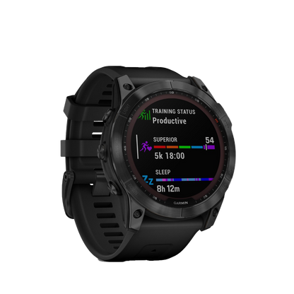 Garmin Fenix ​​7x Sapphire Solar - Titanio DLC negro con correa negra (010-02541-22)