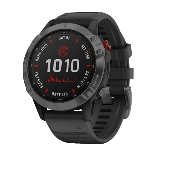 Garmin Fenix ​​6 Pro Solar - Gris ardoise avec bracelet noir (010-02410-14)