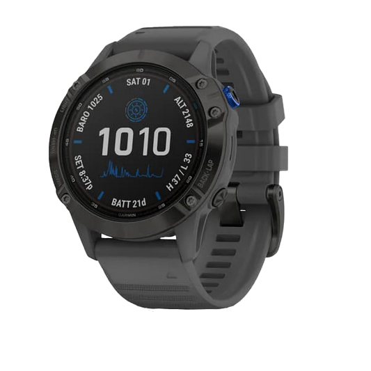 Garmin Fenix ​​6 Pro Solar - Noir avec bracelet gris ardoise (010-02410-10)