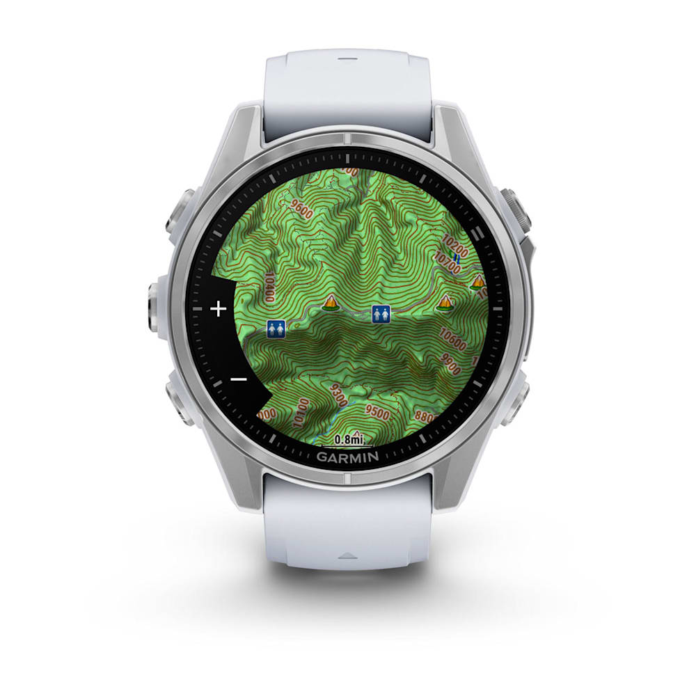 Garmin Fenix ​​8, AMOLED 43 mm, color plata con correa de silicona Whitestone (010-02903-00)