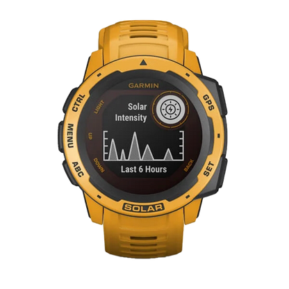 Reloj inteligente resistente con GPS Garmin Instinct Solar, Sunburst (reacondicionado certificado por Garmin)