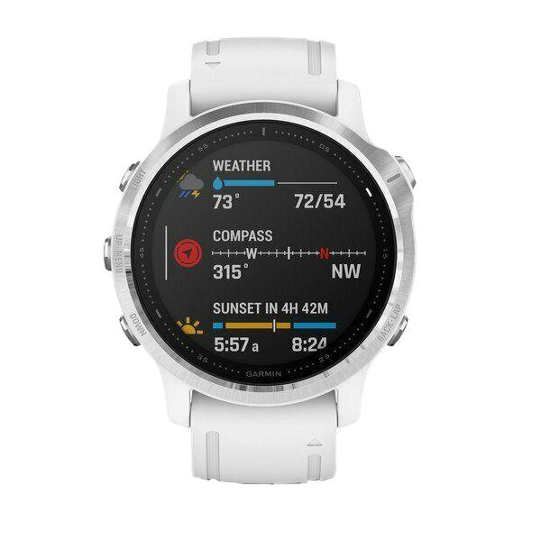 Garmin fenix 6S, blanc avec bracelet blanc, montre connectée GPS (reconditionnée certifiée Garmin)