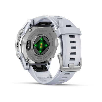 Garmin Fenix ​​8, AMOLED 43 mm, color plata con correa de silicona Whitestone (010-02903-00)