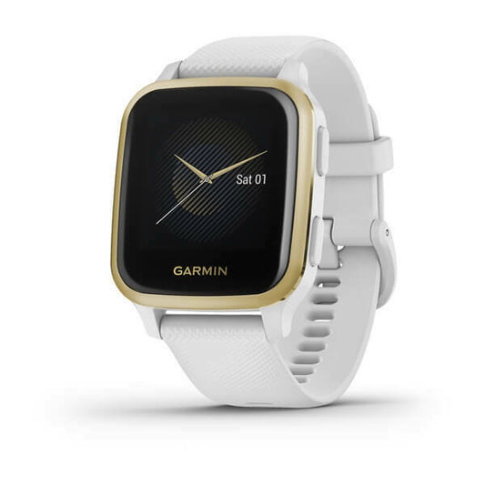 Garmin Venu Sq – White with Light Gold Bezel