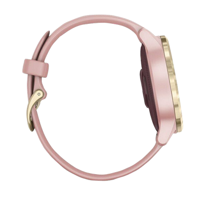 Garmin Vivoactive 4S, bracelet en silicone or clair avec rose poudré, montre connectée GPS (reconditionnée certifiée Garmin)