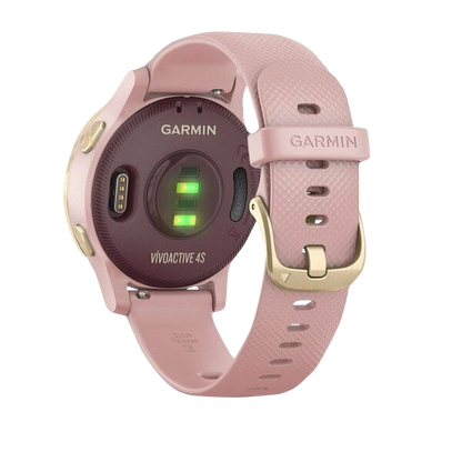 Garmin Vivoactive 4S, bracelet en silicone or clair avec rose poudré, montre connectée GPS (reconditionnée certifiée Garmin)