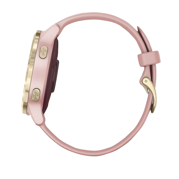 Garmin Vivoactive 4S, bracelet en silicone or clair avec rose poudré, montre connectée GPS (reconditionnée certifiée Garmin)