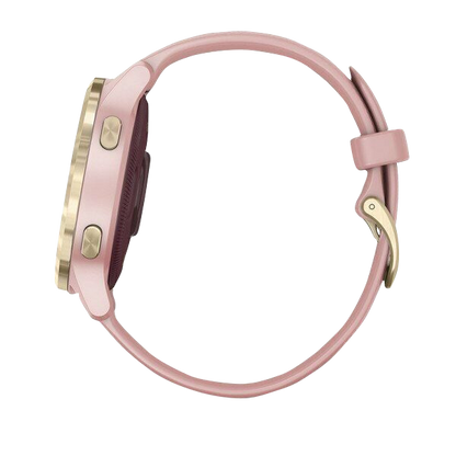 Garmin Vivoactive 4S, bracelet en silicone or clair avec rose poudré, montre connectée GPS (reconditionnée certifiée Garmin)