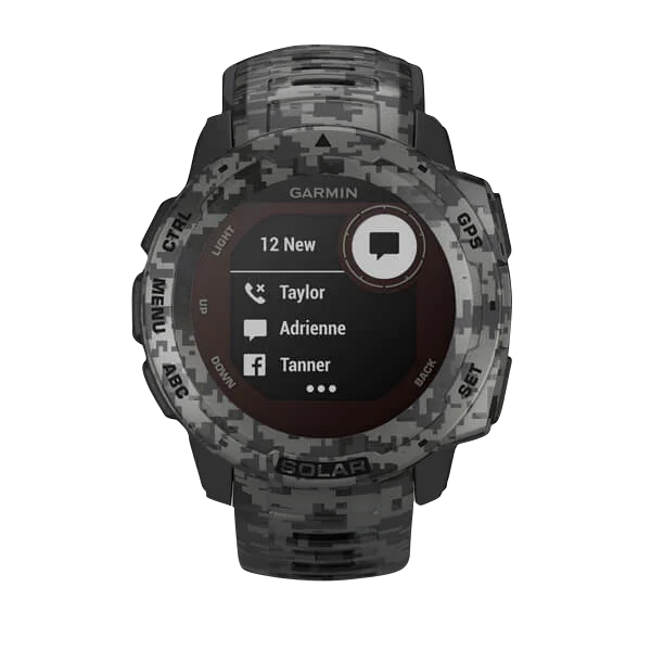 Garmin Instinct Solar, Graphite Camo, Rugged GPS Smartwatch (Garmin Certified Refurbished)