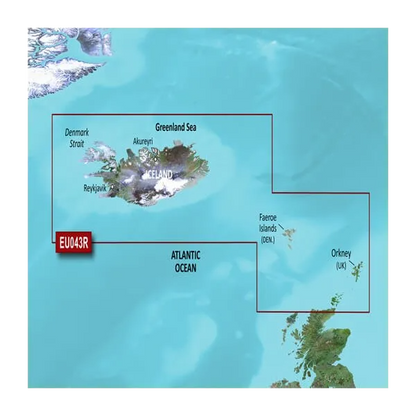 Garmin Iceland to Orkney Coastal Charts BlueChart g3 | HXEU043R | microSD/SD