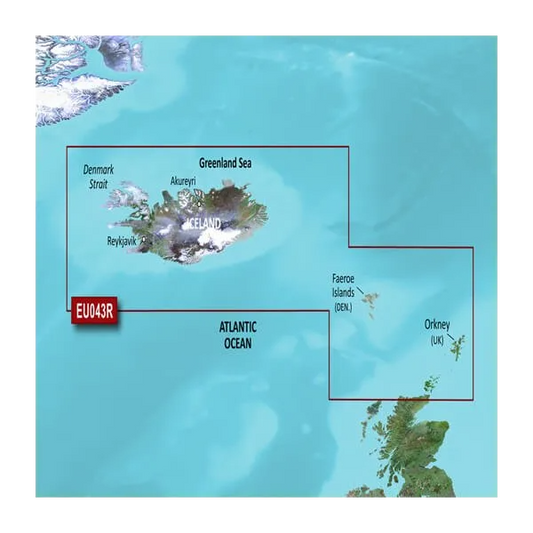 Garmin Iceland to Orkney Coastal Charts BlueChart g3 | HXEU043R | microSD/SD