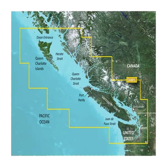 Garmin Canada, Puget Sound to Dixon Entrance Charts BlueChart g3 Vision | VCA501L | microSD/SD