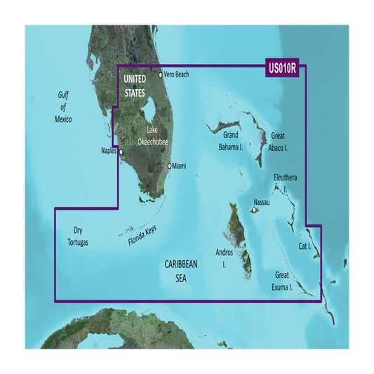 Garmin U.S., South Florida and North Bahamas Coastal Charts BlueChart g3 Vision | VUS010R | microSD/SD