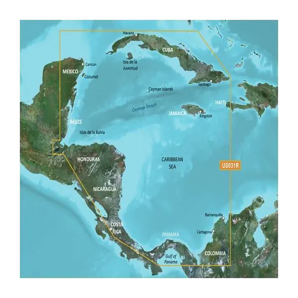 Garmin Caribbean, Southwest Coastal Charts BlueChart g3 Vision | VUS031R | microSD/SD