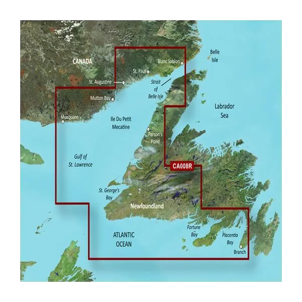 Garmin Canada, Newfoundland West Coastal Charts BlueChart g3 Vision | VCA008R | microSD/SD