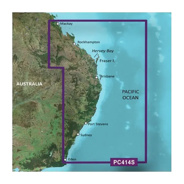 Garmin Australia, Mackay to Twofold Bay Coastal Charts BlueChart g3 Vision | VPC414S | microSD/SD