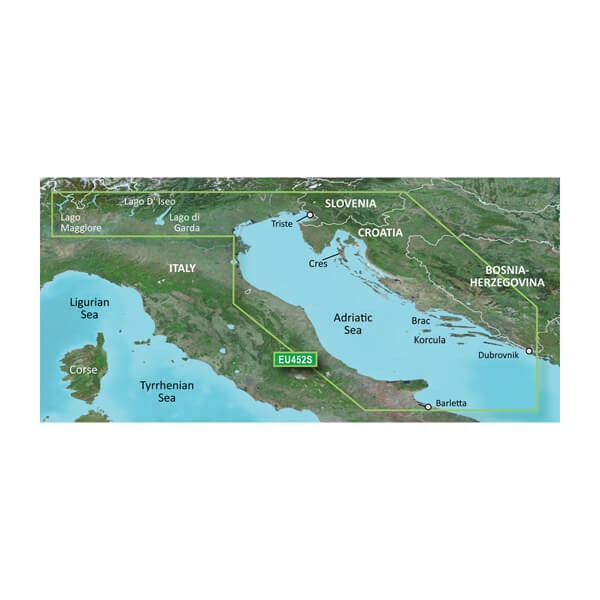 Garmin Adriatic Sea, North Coast Charts BlueChart g3 Vision | VEU452S | microSD/SD