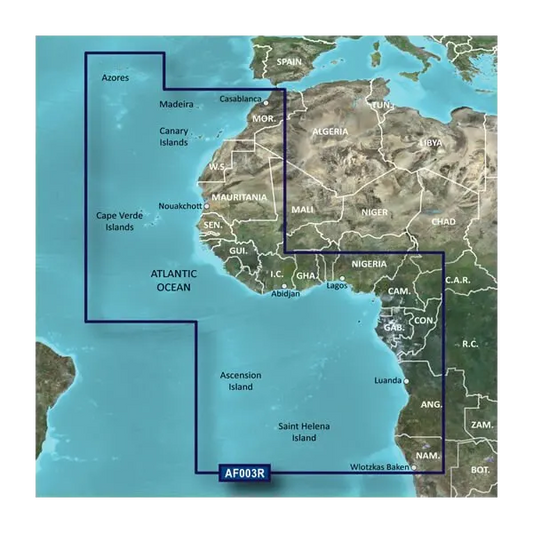 Africa, Western Coastal Charts BlueChart g3 | HXAF003R | microSD/SD