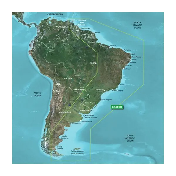 Garmin South America, East Coast Charts BlueChart g3 Vision | VSA001R | microSD/SD