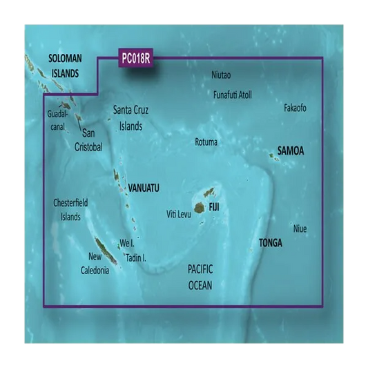 Garmin New Caledonia to Fiji Coastal Charts BlueChart g3 Vision | VPC018R | microSD/SD