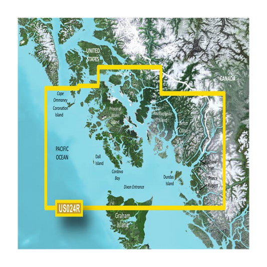 Garmin U.S., Alaska, Wrangell to Dixon Entrance Coastal Charts BlueChart g3 Vision | VUS024R | Download