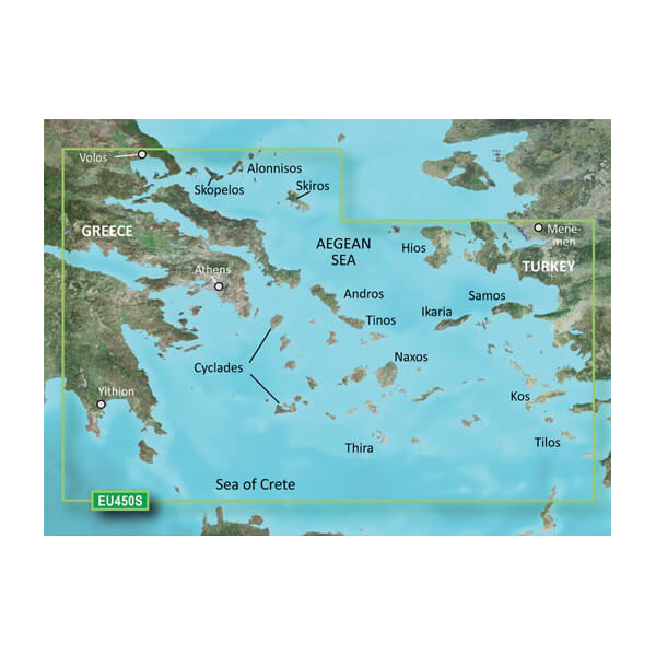 Garmin Greece, Athens and Cyclades Charts BlueChart g3 Vision | VEU450S | microSD/SD