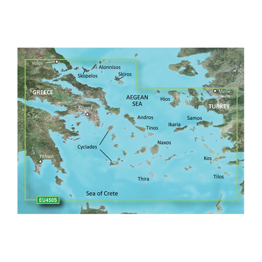 Garmin Greece, Athens and Cyclades Charts BlueChart g3 Vision | VEU450S | microSD/SD