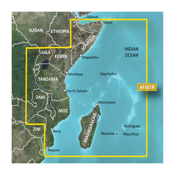 Garmin Africa, Eastern Coastal and Inland Charts BlueChart g3 Vision | VAF001R | microSD/SD