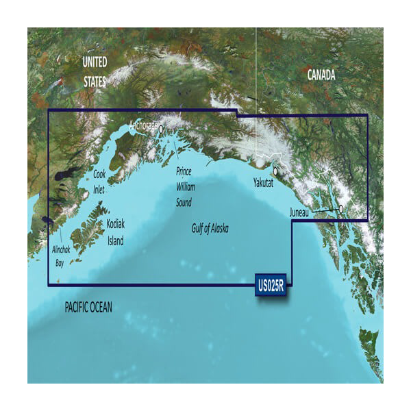 Garmin U.S., Alaska, Anchorage to Juneau Coastal Charts BlueChart g3 Vision | VUS025R | microSD/SD