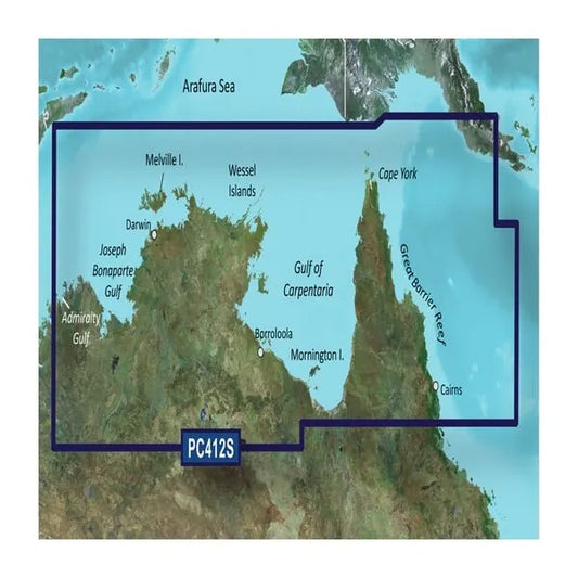 Garmin Australia, Admiralty Gulf WA to Cairns Coastal Charts BlueChart g3 Vision | VPC412S | microSD/SD