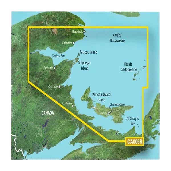 Garmin Canada, P.E.I. to Chaleur Bay Coastal Charts BlueChart g3 Vision | VCA006R | microSD/SD