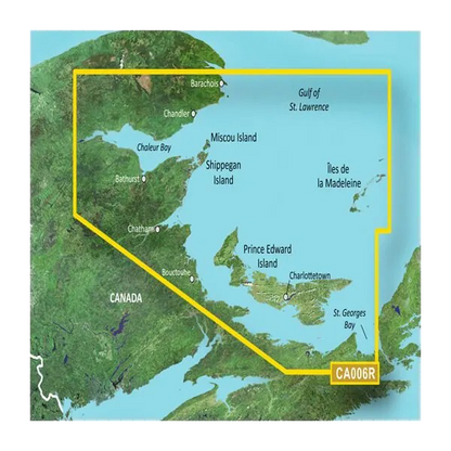 Garmin Canada, P.E.I. to Chaleur Bay Coastal Charts BlueChart g3 Vision | VCA006R | microSD/SD