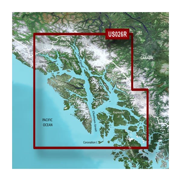 Garmin U.S., Alaska, Wrangell to Juneau-Sitka Coastal Charts BlueChart g3 Vision | VUS026R | microSD/SD