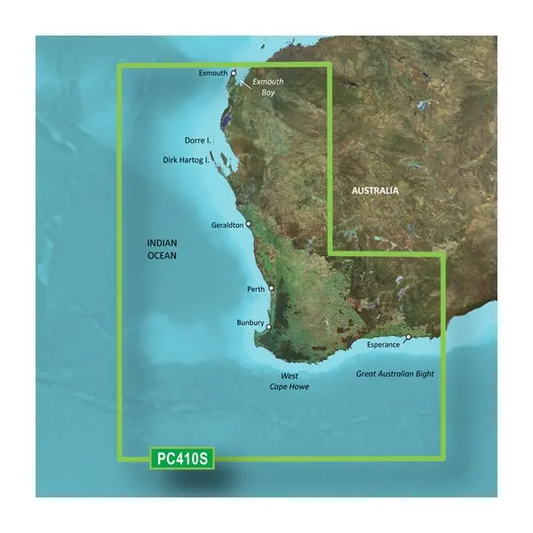 Garmin Australia, Esperance to Exmouth Bay Coastal Charts BlueChart g3 Vision | VPC410S | microSD/SD