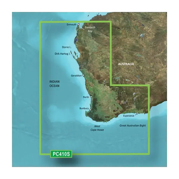 Garmin Australia, cartes côtières de la baie d'Esperance à Exmouth BlueChart g3 Vision | VPC410S | microSD/SD (010-C0868-00)