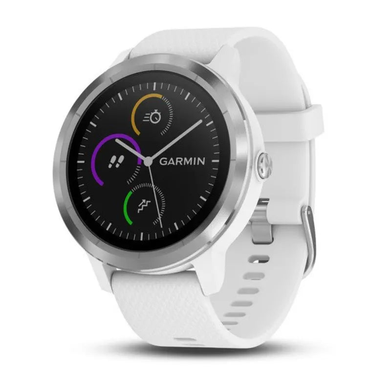 Garmin Vivoactive 3, White with Stainless Steel (Garmin Certified Refurbished)