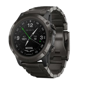 Garmin D2 Delta PX Aviator, DLC Titanium Band, GPS Smartwatch for Pilots (010-01989-30)