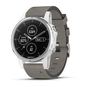 Garmin Fenix 5S Plus Sapphire White w/ Gray Suede