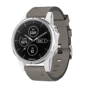 Garmin Fenix 5S Plus Sapphire White w/ Gray Suede (010-01987-04)